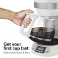 thumbnail image 3 of Hamilton Beach 12 Cup Programmable Drip Coffee Maker Machine, Regular & Bold Brew Options, Auto Pause and Pour, Glass Carafe, White (46294J), 3 of 9