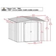 thumbnail image 3 of Arrow Classic Steel Storage Shed, 8x8, Gris pâle, 3 of 8