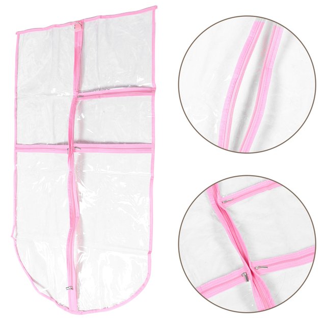 BRIGHTFUFU Sac de Robe de Danse Transparent Sac à Vêtements Protection contre la Poussière avec Poches pour Parents 1 Ensemble