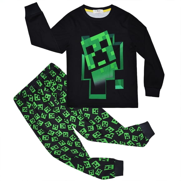 Kawell Casual Pajamas For Boys 3-12 Years Kids Minecraft Sleepwear Baby Christmas Clothes Toddler Children,2 Pack