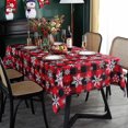 thumbnail image 1 of Christmas Tablecloth Rectangle, Plaid Table Cloth with Snowflake Decorations, Heavy Weight & Spillproof Table Cover for Dining, Party & Holidays (Snow Patterns, Rectangle, 60" x 84" (6-8 Seats)), 1 of 6