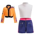 thumbnail image 2 of 3PC Girls Rock Star Stage Costume Halloween Jacket T-Shirt Shorts Set, Size 7-8Y, 2 of 7