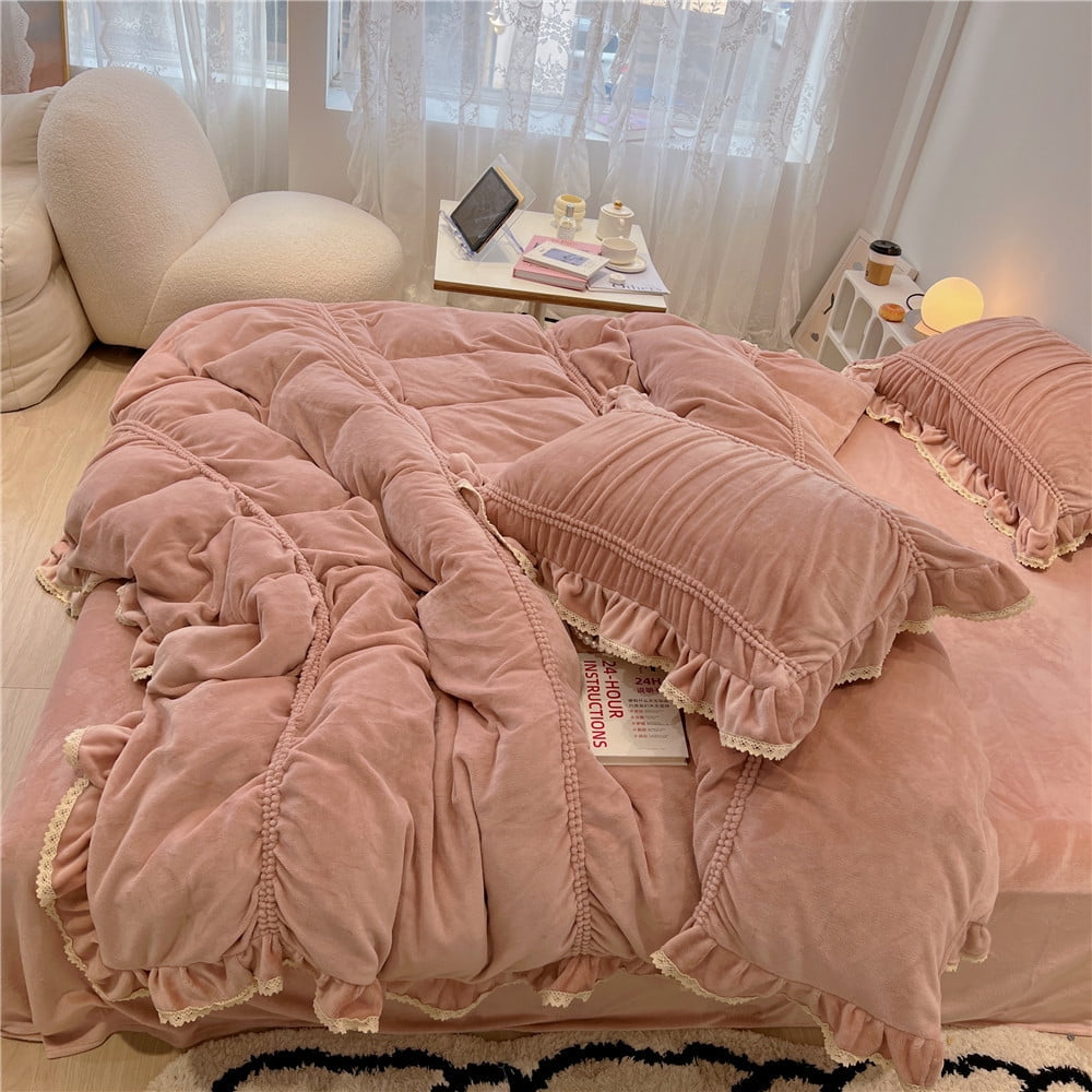Zhuge Bed Sheets Set, Bedding Sheets Pillowcases Kit, Twin Bed Set, Hotel Bedding, Home Decor(Pink)