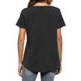 thumbnail image 4 of Pure Color V Neck Top,Pure Color V Neck Vertical Striped Pure Color Top Women T Shirt Quality You Can Trust, 4 of 5