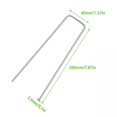 thumbnail image 4 of 50PCs 8 Inch Silver U-shaped Floor Nail with Gasket Are Suitable for Fixing Various Gardening Protective Covers of Insect-proof Covers Greenhouse Covers, 4 of 9