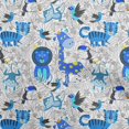 thumbnail image 1 of oneOone Cotton Poplin Blue Fabric Cute Animal Sewing Craft Projects Fabric Prints By Yard 42 Inch Wide, 1 of 4