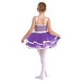 thumbnail image 2 of Hansber Robe Tutu de Danse pour Filles Enfants Paillettes Jazz Fête Robe de Danse Costume de Performance sur Scène Violet 12, 2 of 7