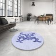 thumbnail image 4 of Ahgly Company Tapis d'Intérieur Lavable en Machine Carré Transitionnel Bleu Lavande, 7 Pieds Carré, 4 of 7