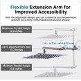 thumbnail image 3 of G-Promise All Metal 10 Inches Rainfall Shower Head with Handheld Spray Combo 3 Settings Diverter Adjustable Extension Arm with Lock Joints 71 Inches Stainless Steel Hose (Brushed Nickel), 3 of 5