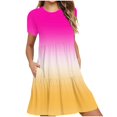 thumbnail image 2 of Amzcrzy Robes pour Femmes Robes Décontractées pour Femmes Robes d'Été Décontractées à Manches Courtes Robe T-Shirt à Étages Mini Robes avec Poches Robes Décontractées pour Femmes, 2 of 5