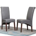 thumbnail image 2 of Simpli Home Avalon Transitional Parson Dining Chair, Stone Gray Faux Leather (Set of 2), 2 of 6