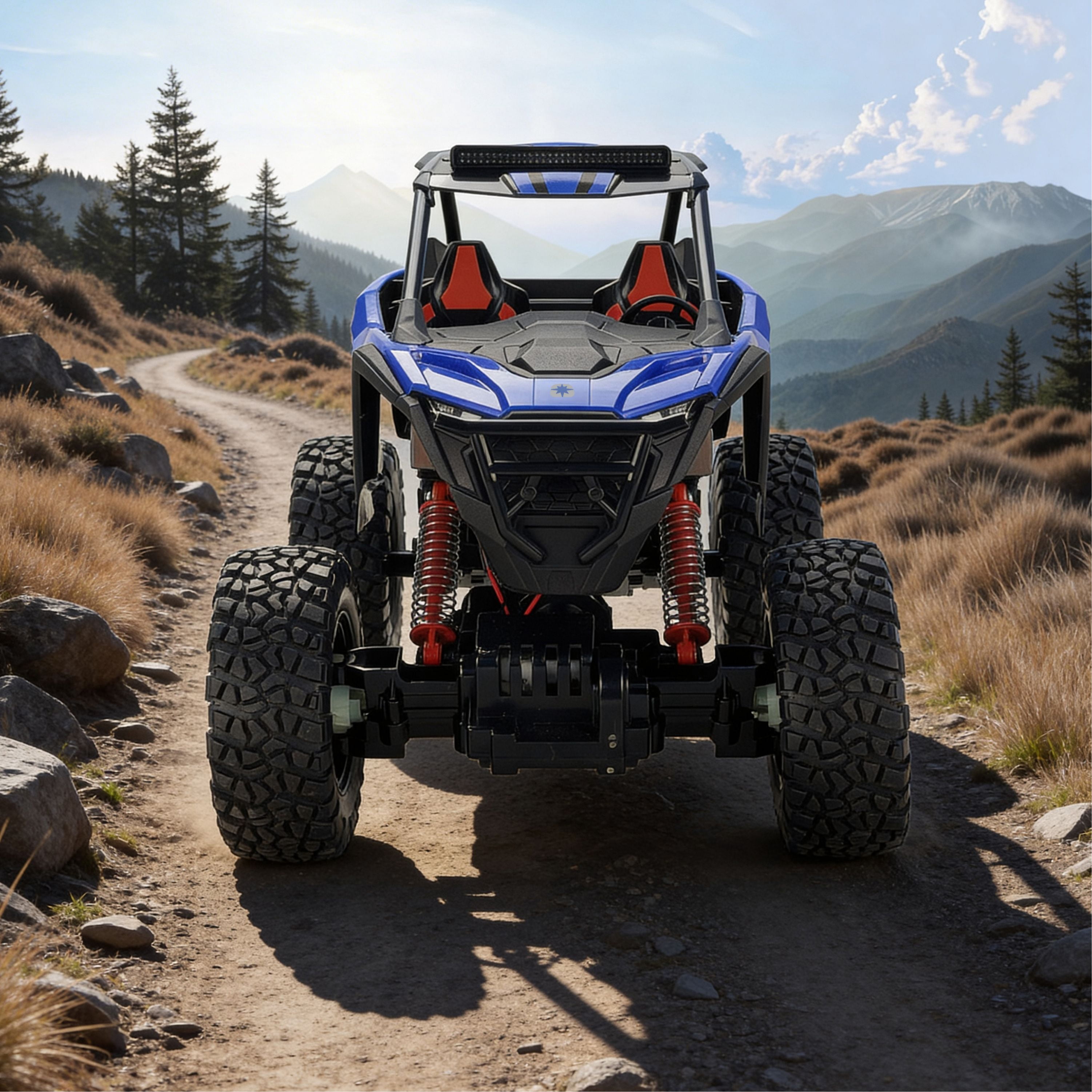 MotorDayz (1:14) Télécommande POLARIS RZR 4X4, Bleu, R4-14A75U-BL-CA, Enfant
