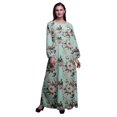 thumbnail image 1 of Bimba Robe Maxi d'Été Décontractée pour Femmes en Georgette Mousse à Imprimé Floral et d'Oiseaux, Longue, Taille Élastique - Grand, 1 of 5