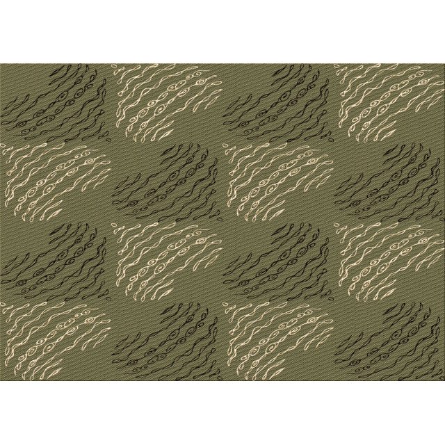 Ahgly Company Tapis Rectangulaire Lavable en Machine Intérieur Transitionnel Vert Armée, 3 Pieds x 5 Pieds