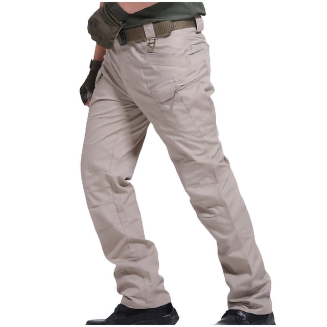 Moxiu Men's Tactical Cargo Pants Water Resistant Ripstop Lightweight Work Hiking Outdoor Pants Khaki,L