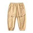 thumbnail image 1 of WEIYLL Boys' Pants Comfortable School Basic Solid Color Workwear Style Long Children Khaki Fall Activewear size 7-8 Years, 1 of 7