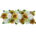 thumbnail image 1 of pitrice Arch Rose Flower Panel Table Runner Bouquet for Wedding Golden and White, 1 of 7