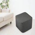 thumbnail image 2 of Housse Extensible pour Ottoman avec Fond Élastique Housse de Tabouret Rectangulaire Extensible Gris Foncé, 2 of 7