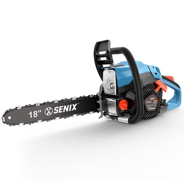 SENIX CS4QL-L1 Scie à Chaîne à Essence 18 Pouces 49cc à 4 Temps, Graisseuse Automatique, Barre Oregon et Chaîne