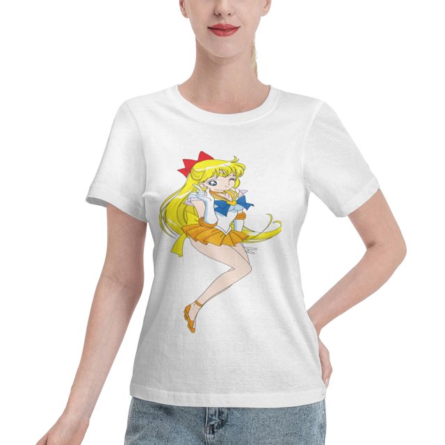 T-Shirt Basique à Manches Courtes pour Femmes Sailor Moon Aino Minako