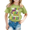 thumbnail image 1 of WEIYLL T-Shirt Fille Imprimé Lettre Col Rond Manches Courtes Décontracté Enfant 8-9 Ans, 1 of 5