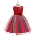 thumbnail image 2 of Robes d'Anniversaire pour Filles, Petites Filles, Tulle Coloré, Nœud, Robe de Fête d'Anniversaire à Fleurs, Robes pour Enfants, 2 of 4