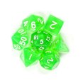 thumbnail image 1 of 7Pcs/Set Translucent Polyhedral Dice Set for Dungeons Dragons Pathfinder D&D RPG (D4 D6 D8 D10 D12 D20 D%) green, 1 of 8