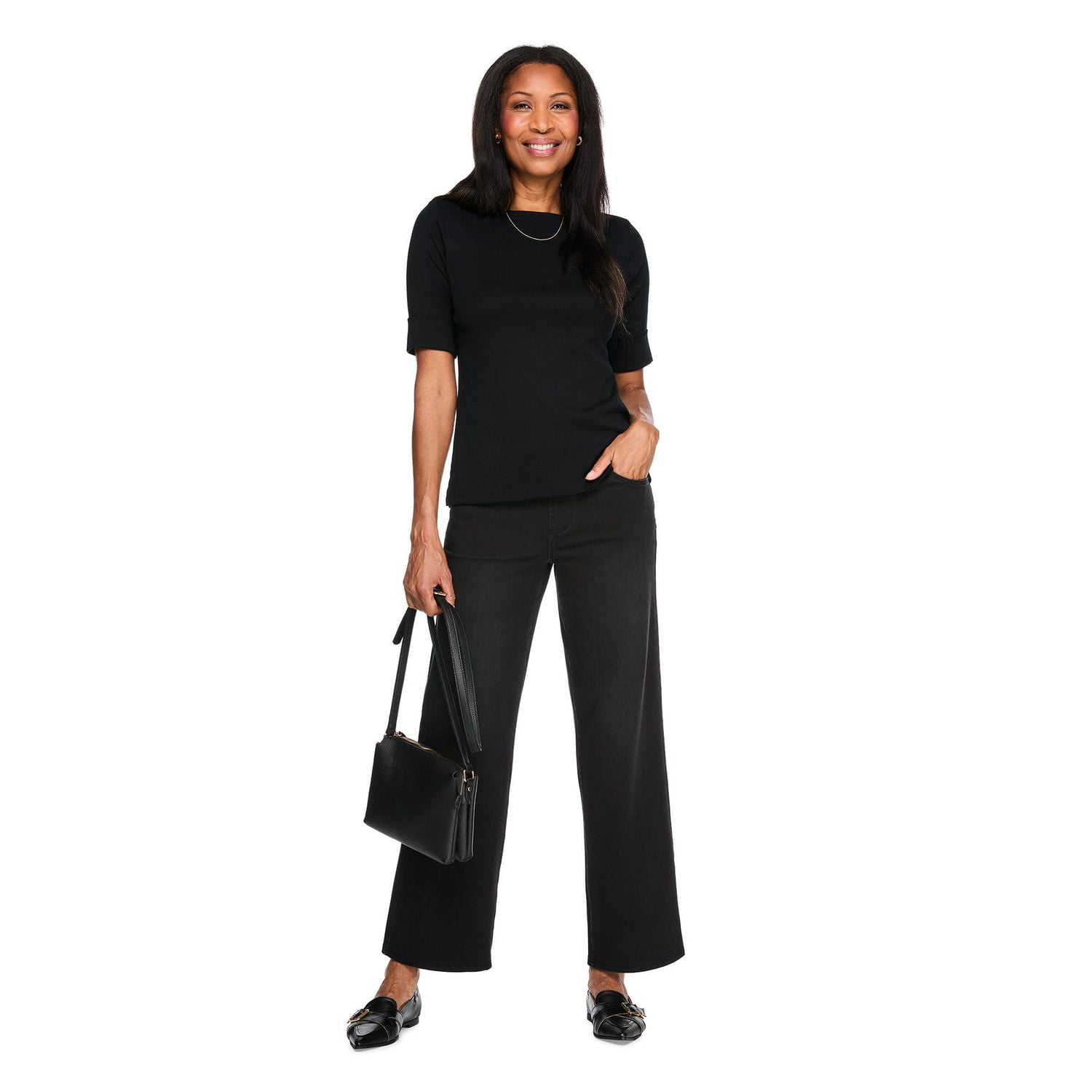 Karen Scott Women's Elbow-Sleeve Top