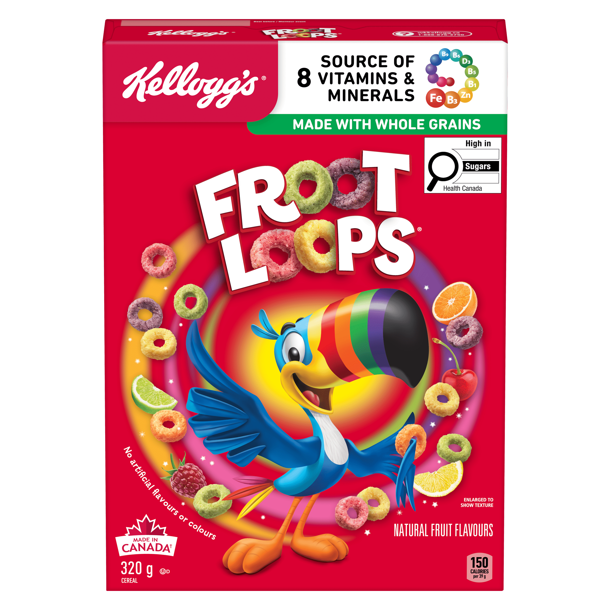 Kellogg's Froot Loops* Cereal, 320g- Crispy Loops