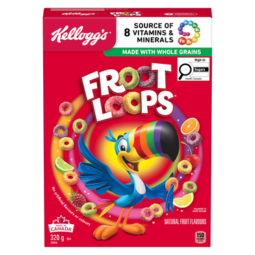 Kellogg's Froot Loops* Cereal, 320g- Crispy Loops
