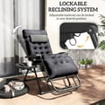 thumbnail image 4 of Outsunny Chaise Zéro Gravité Rembourrée, Fauteuil Inclinable Pliant, Noir, 4 of 10