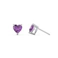thumbnail image 2 of Heart Birthstone Stud Earrings, 2 of 4