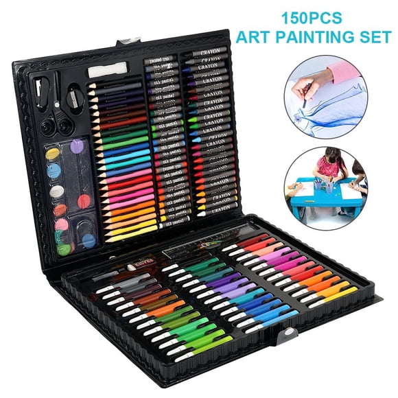 LNGOOR 150 Pcs Art Supplies for Kids Deluxe Kids Art Set for Drawing Painting and More with Portable Art Box Coloring Supplies Art Kits Great Gift for Kids Toddlers Beginners