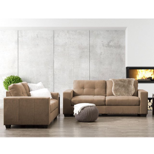 CorLiving Tufted Seat and Backrest Chenille Fabric Sofa Set