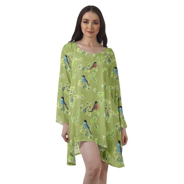 Moomaya Robes Décontractées Femmes Rayonne Robe Mini à Manches Longues pour Femmes