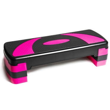 PRISP Stepper Aérobique Ajustable 78 cm, Plateforme de Pas d'Exercice à 3 Niveaux (4 Pieds'/6 Pieds'/8 Pieds') pour l'Entraînement à Domicile et la Mise en Forme