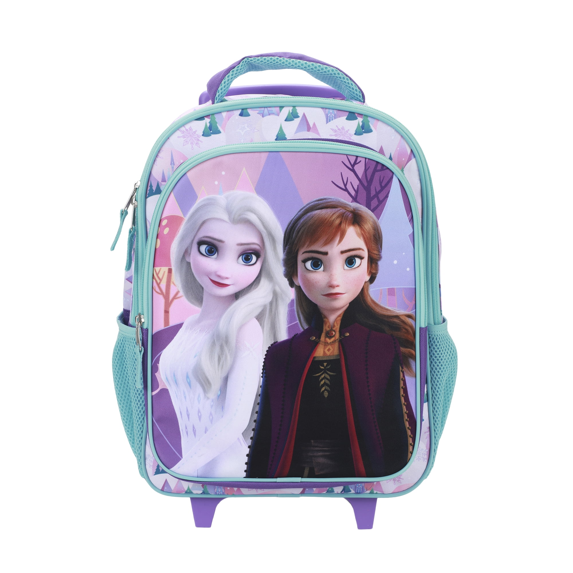 Sac à dos à roulettes de 16 po Disney La Reine des Neiges avec imprimé Anna et Elsa