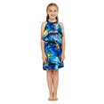 thumbnail image 2 of Robe Hawaïenne pour Fille à Col Rond avec Volants, Coucher de Soleil Bleu, Taille 6, 2 of 4