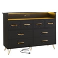 thumbnail image 1 of AKDSteel Commode Moderne à 8 Tiroirs avec Lumières DEL et Station de Recharge – Grand Coffre de Rangement pour Chambre, Salon, Entrée, 49 Pouces de Large, 1 of 8