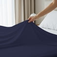 thumbnail image 3 of 100% Cotton Percale Single Flat Bedsheet Cool & Crisp Full Navy by Color Sense, 3 of 13