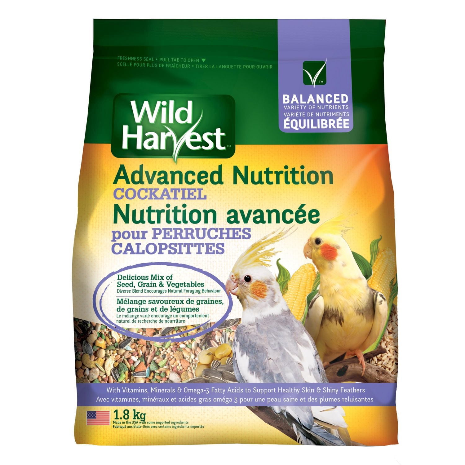 Wild Harvest Advanced Nutrition Cockatiel Bird Food, 1.8kg