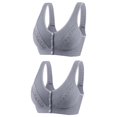 thumbnail image 1 of Plebaso Wireless Front Closure Bras for Women 2 Pack Full Coverage Everyday Bras Push up Comfort Bralettes, 1 of 2
