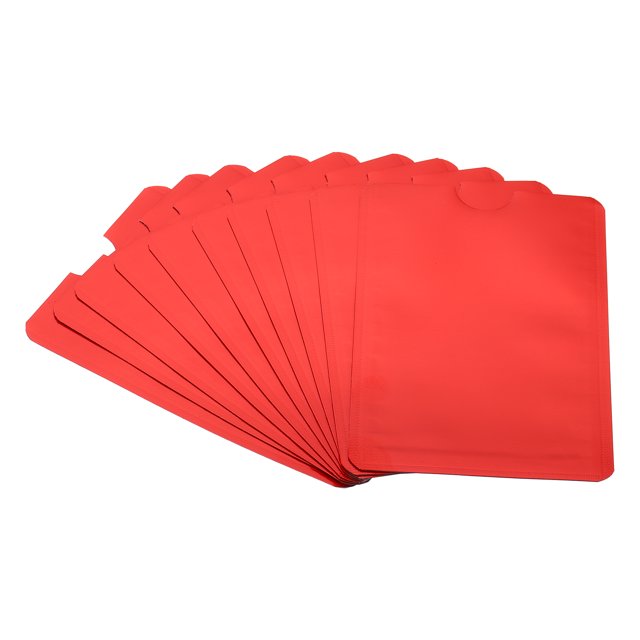Unique Bargains Pochettes de Blocage RFID Prévention du Vol d'Identité Protecteur Sécurisé pour Cartes de Crédit Porte-Cartes Pochettes Rouge Lot de 10
