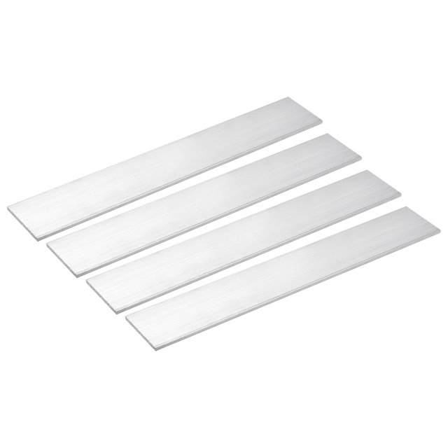 Unique Bargains Square Aluminum Flat Bar, 4 Pack 1/8' Thickness 2' Width 12' Length