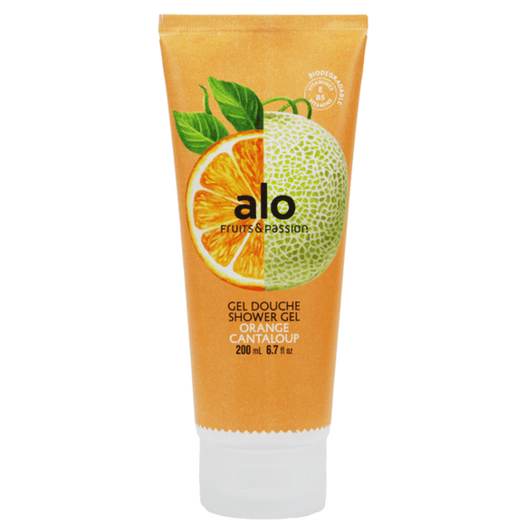 Fruits & Passion Alo gel Douche Biodégradable avec Vitamines E et B5 200 ml (Cantaloup Orange)