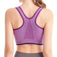 thumbnail image 4 of FYEGRE Sports Bras for Women Full Support Front Zip Closure Compression Bras Post Surgery Wireless Racerback Sport Brassiere Purple XXL, 4 of 4