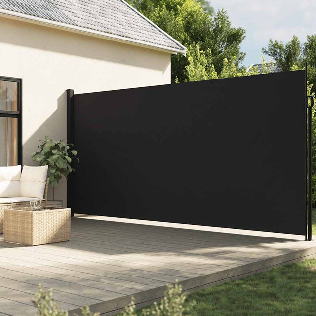 vidaXL Auvent Latéral Rétractable Noir 200x600 cm