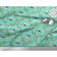 thumbnail image 4 of Soimoi Green Moss Georgette Fabric Floral & Cow Skull Head Damask Print Sewing Fabric Yard 42 Inch Wide, 4 of 4