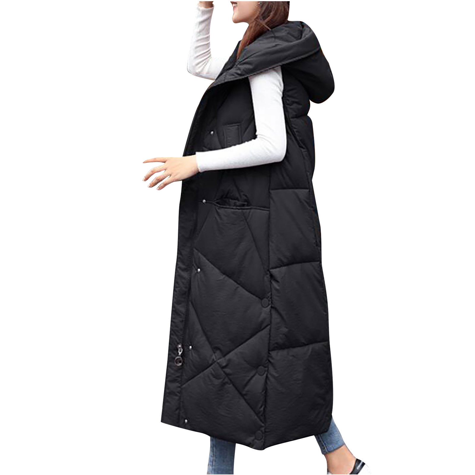 Winter Fashion Woman Lengthened And Thickened Medium Length Down Cotton Jacket