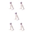 thumbnail image 2 of QualitChoice 1 Paire de Chaussettes Hautes pour Femmes 52 cm Style Preppy Antidérapantes pour Fête Cosplay Bleu Rouge Rayé 5Ensemble, 2 of 6